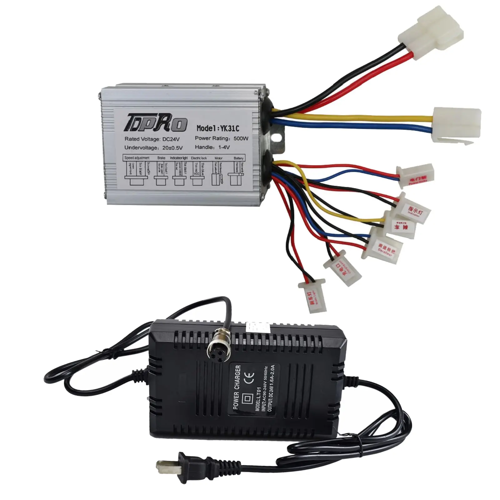 Motorcycle Battery Charger with Scooter DC 500W Motor Controller Brushed for Scooter Pit Dirt Bike ATV UTV Drift Trike Quad Buggy Dune Moped Mower 4 Wheeler Tricycle Arctic Cat Polaris