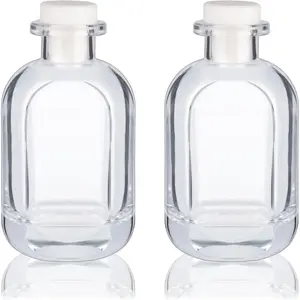 Glass Diffuser Bottles 2 Pack 5oz/150ml Reed Diffuser Sticks Refillable  Storage Container (Clear)