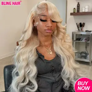 Body Wave 613 Blonde Color 13x6 Lace Frontal Wig Human Hair Wigs HD Transparent Brazilian Body Wave Lace Front Wig For Women