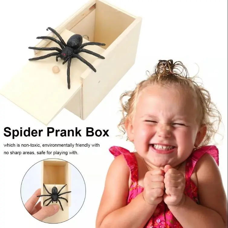 Epic Wooden Spider Gag Box Prank Kit - Jump Scare Party Prank for Family, Office Use, Prank Props, Prank Gag Gift