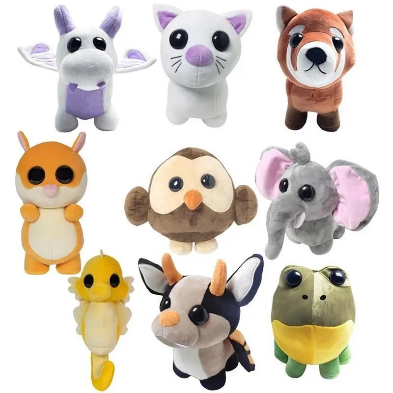 25cm Adopt Me Theme Anime-Style Soft Plush Bat Dragon Collectible Doll, Multi-Animal Design Toy, Ideal for Birthday, Christmas Gifts