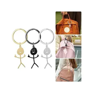 Cartoon Figure Shaped Keychain for Men & Women, Stainless Steel Keychain, Metal Key Chain, Cute Key Ring