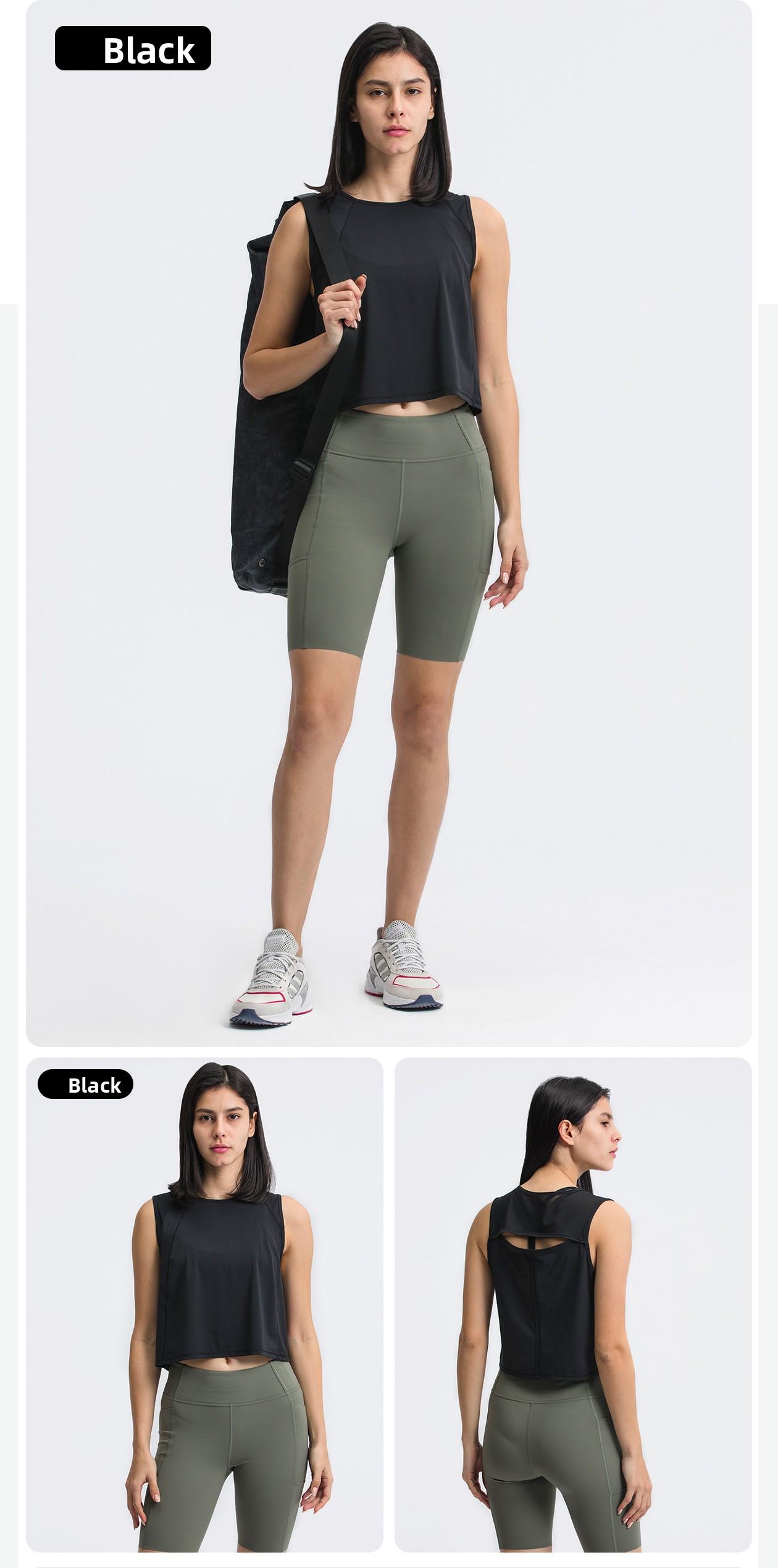 New Sleeveless Crop Tank Top, Sexy Hollow Out Design, Quick-Dry Breathable Yoga & Sports Casual Wear