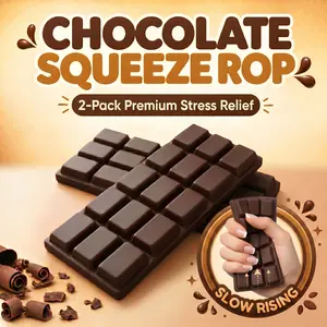 2-Pack Realistic Chocolate Squeeze Bar | Scented Slow Rising Desk Decor | Stress Relief Hand Exerciser & Novelty Prop