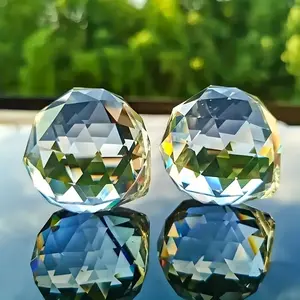 A transparent crystal pendant, suncatcher window sill attic decoration, crystal ball ornament, 20mm, handmade crystal ball pendant for courtyard, curtain pendant wedding supplies, home decoration, Valentine's Day,  Easter gift.-Greenish #mothersday