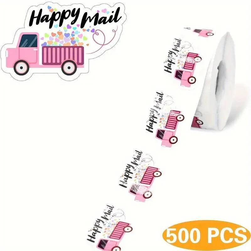 500pcs/1roll Thank You Stickers for Small Business and Handmade Products - Perfect for Packaging and Happy Mailer