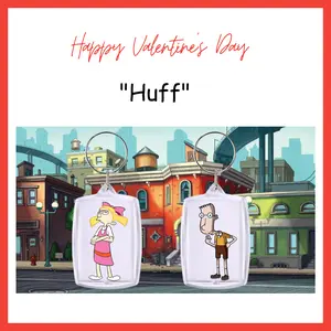 Hey Arnold, Helga and Brainy, for that secret friend of yours! couple keychains