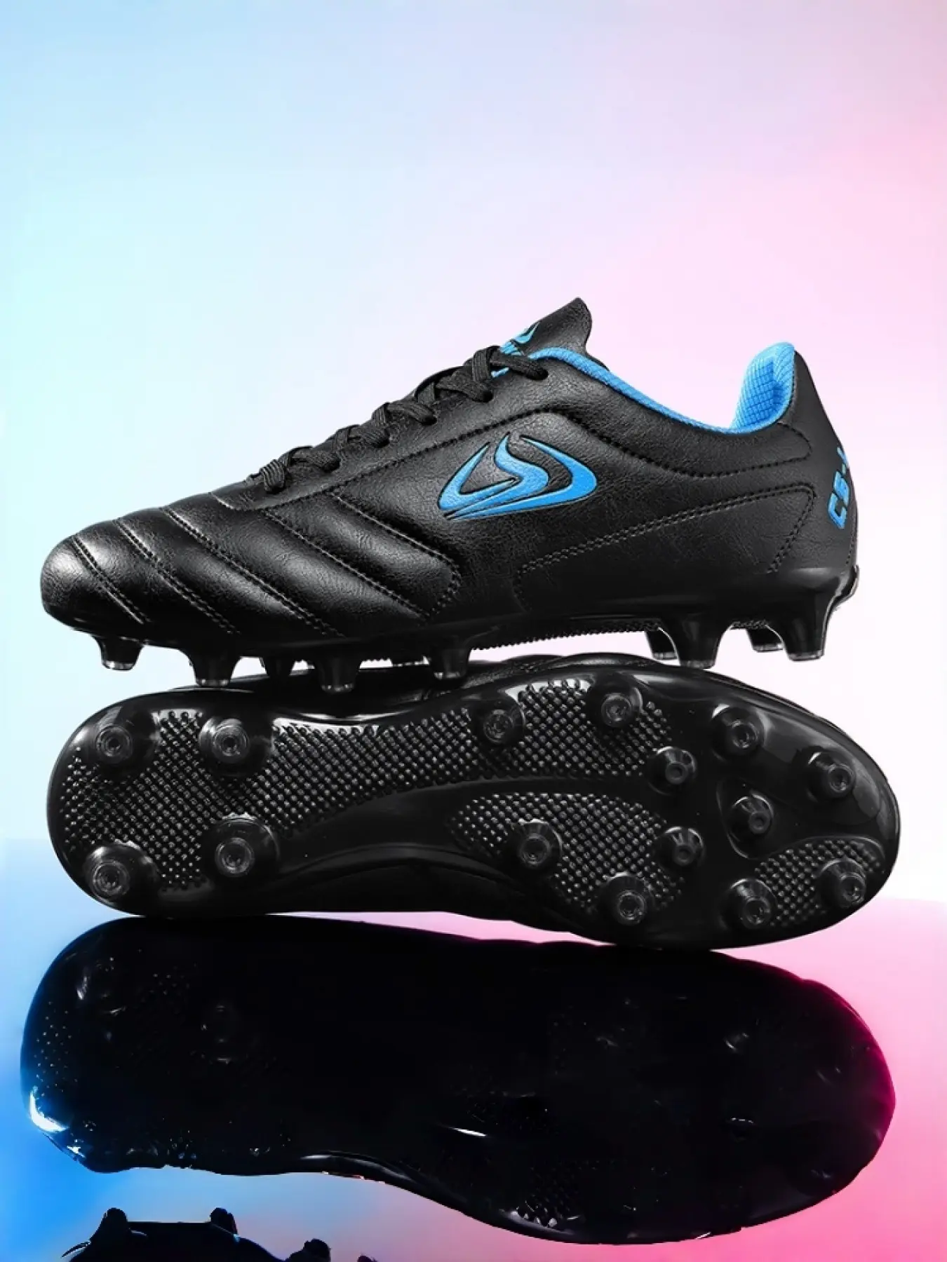 1 Pair Teen & Adult Long Studs Soccer Cleats | Classic Performance Style | Breathable Synthetic Leather Upper + Rubber Anti-Slip Sole | For Natural/Artificial Turf / Student Leagues / Amateur Matches | Football Shoes | Football Boots