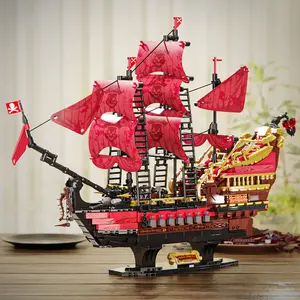 Pirate Ship Building Block Toy Creative Educational Model Ornament Brick Set for Teens and Adults Medieval Galleon Assembly Blocks fun