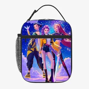 2026 New Fully Printed Lunch Bag DIY Printed Kpop Witch Hunter Group Peripheral Large Capacity Lunch Box Bag Ice Bag