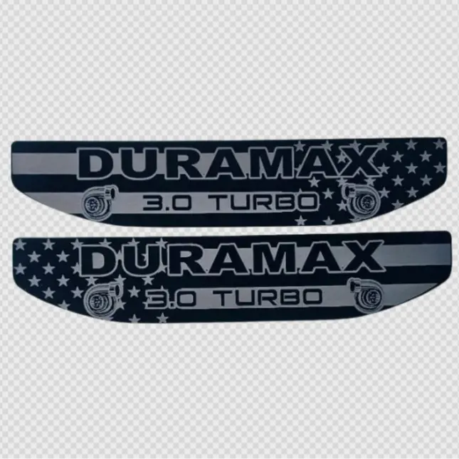Aftermarket custom emblems compatible with 2019-2026 GMC Sierra 1500 Duramax 3.0 Turbo American Flag Fender Emblem Inserts