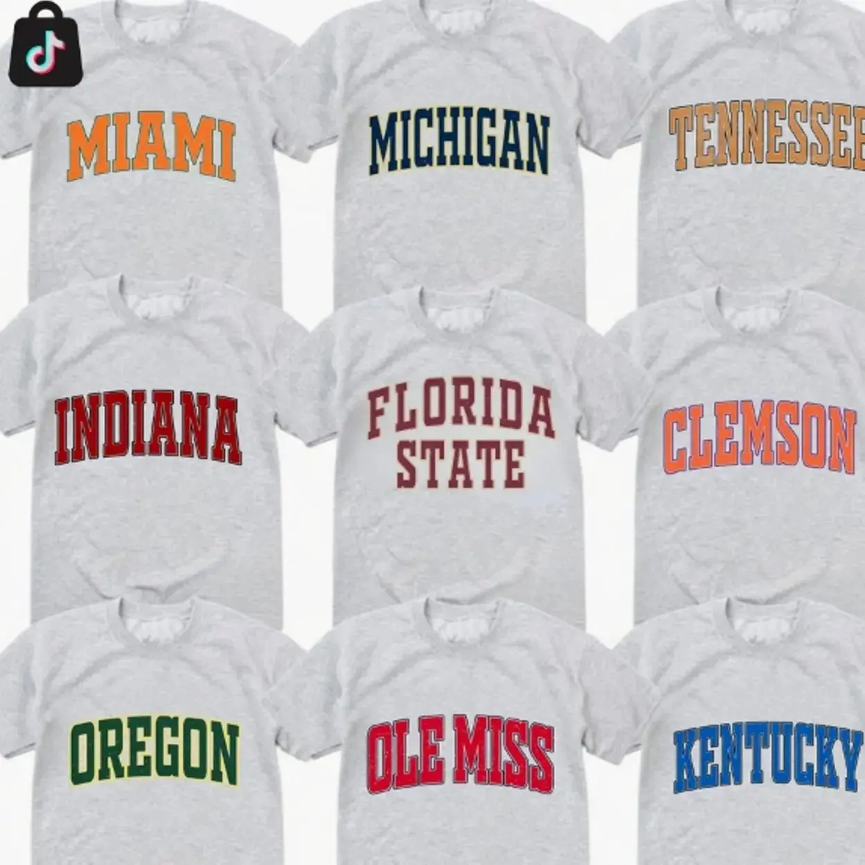 Vintage College Crewneck T-Shirt, Ash Grey Custom University Team Game Day Shirt, Retro Varsity Style by Kaylan Eppes, USA-Made Printed Apparel	