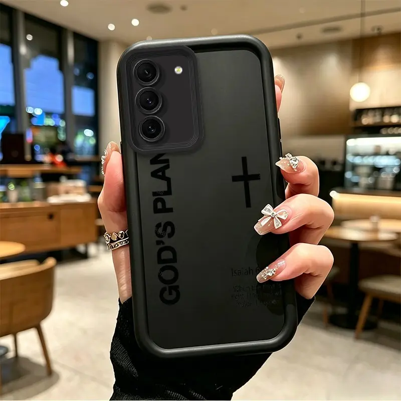 Phone case for Samsung GALAXY S21FE TPU Shockproof Gift God's Plan Isaiah 60:22 Faith Cross Phone Case Full cover protection Celestial Eye Layered Phone Case JT13503