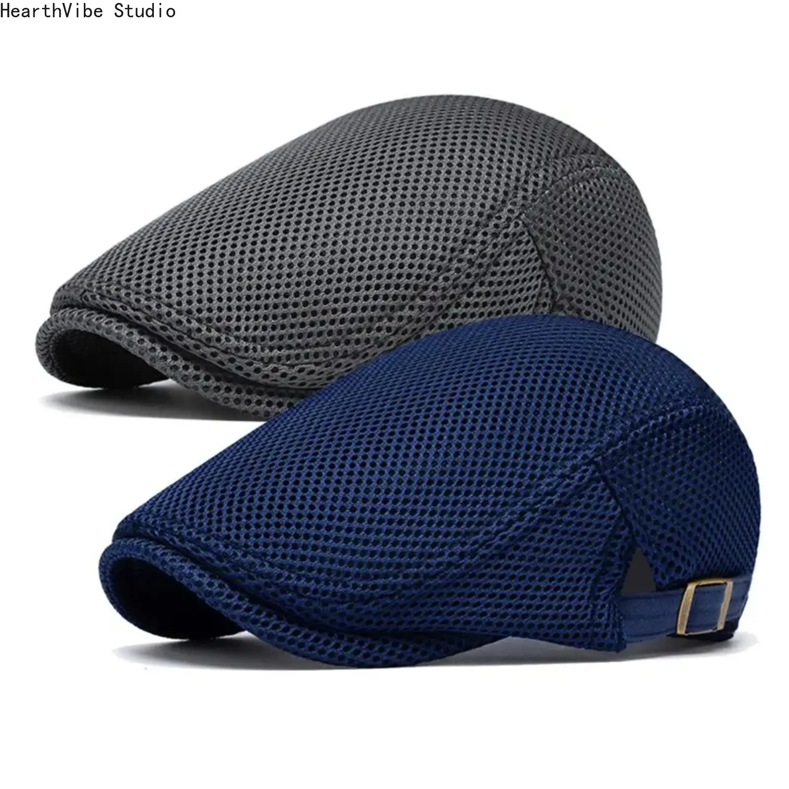 Summer Vibes: Men's Breathable Mesh Flat Cap | Adjustable Vintage Newsboy Beret Hat | Lightweight Ivy Cap & Irish Driver Hat for Outdoor Driving & Golf,summerwins,father'sdaygifts,campingessentials,campinggear