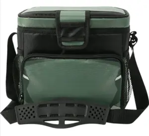 Cooler 9 cans Zipperless Soft Sided Cooler with Hard Liner, Sea Foam Green