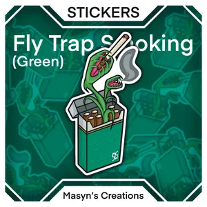 Fly Trap Sm*king Sticker - Psychedelic Art, Trippy Art, Funny Stickers, Cigar*tte Stickers, Fly Trap Sticker -