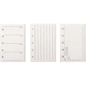 3 Pack A8 5-Hole Loose Leaf Refill Paper, 120 Sheets 2.64''x4.09'' Mini Binder Filler Paper with Vertical Line, To Do List & Weekly Plan for Refillable Planner Binder