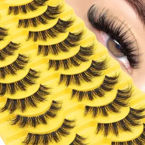 10 Pairs Manga Spiky Lashes Natural Soft Clear Band Comic Styles Eyelashes Anime Look Eyelash Wispy Strip Manga Look False Eyelashes Perfect For Daily Use Reusable