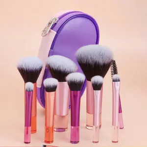 Beginner 10-Piece Mini Makeup Brush Set with Travel Pouch – Portable Short Handle Brush Kit, Perfect Gift for Girlfriend or Daughter, Cosmetic Brushes