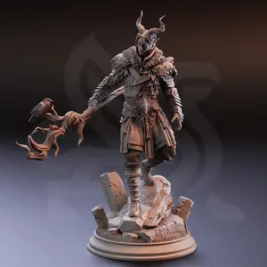 Garyck Tiefling Druid Guardian 3D-Printed Resin Miniature - Collectible Edition Devil Figurine Miniatures, DM Stash, Home Decor Statue, 3D-Printed Resin Miniatures