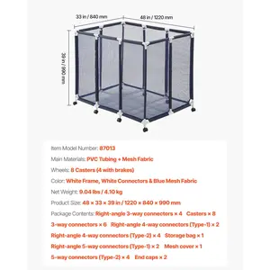 VEVOR Pool Storage Bin, 48x 33x 39 in, Rolling Pool Float Storage Organizer with Casters, Durable Plastic Frame, Poolside Toys Noodles Holder, Breathable Mesh Basket for Swimming Pools