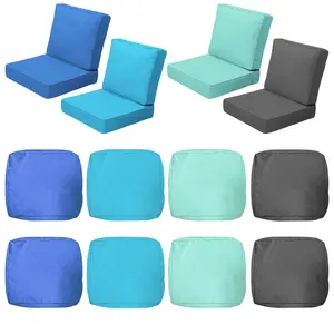 8pcs Solid Color Outdoor Waterproof Patio Furniture Cushion Covers Chair Seat Replacement Cushion Cases Slipcovers For Garden Lawn Bench Porch Couch 20"X20"X4"