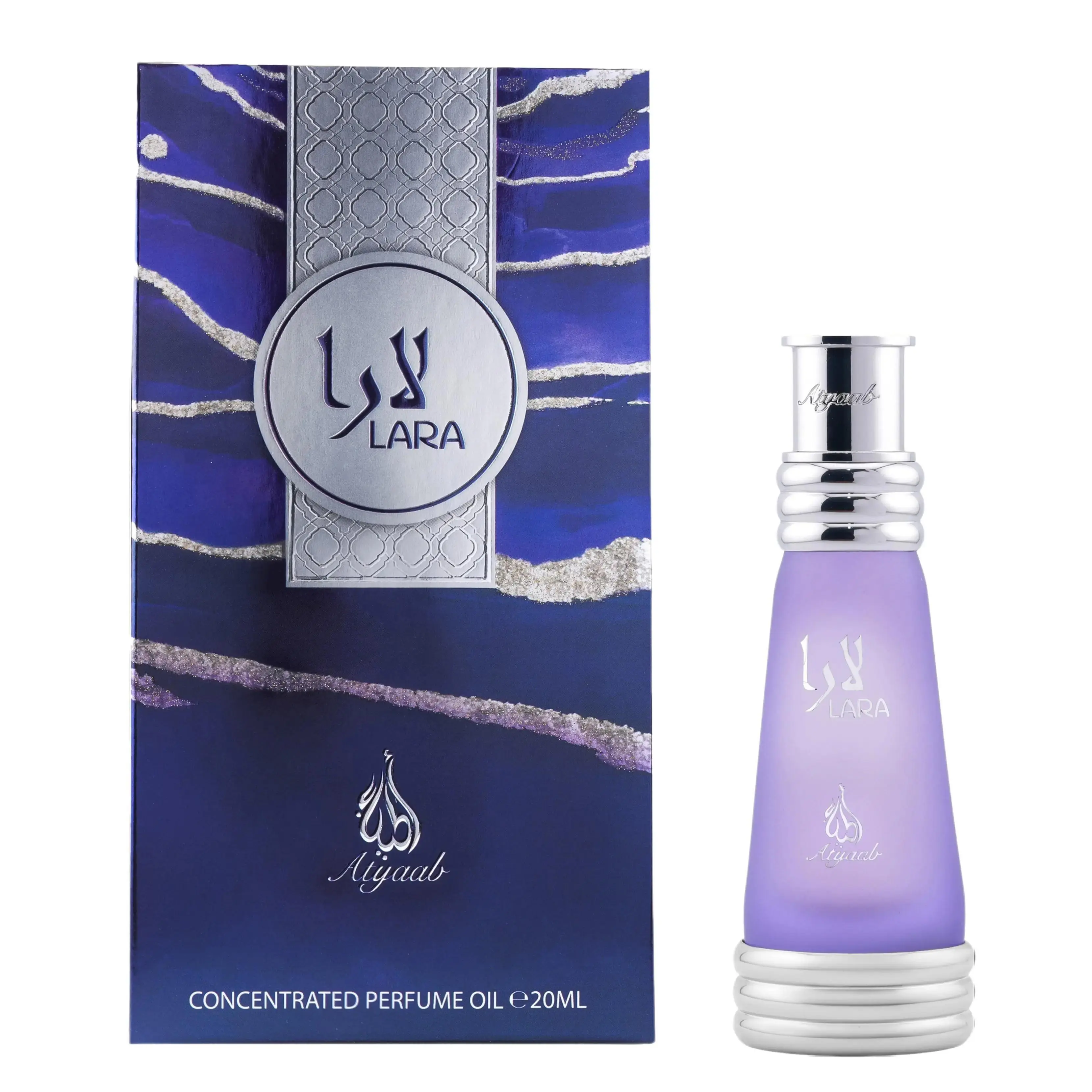 Atyaab Lara Purple for Unisex Concentrated Perfume Oil, 0.68 Ounce