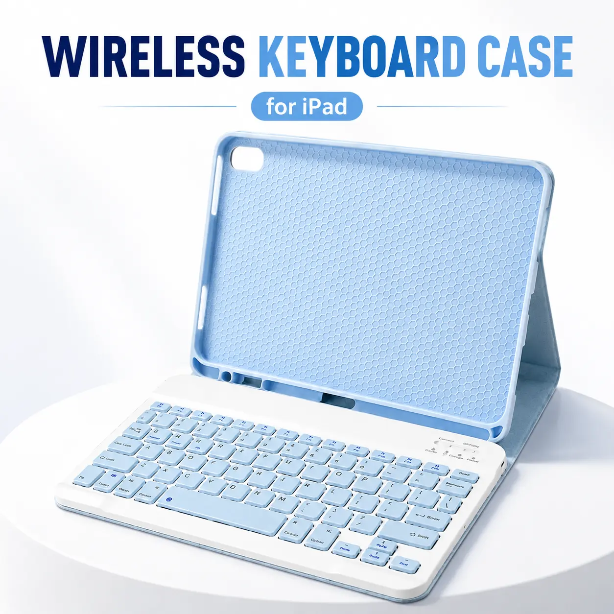 Slim Keyboard Case for iPad 10th Gen 10.9" / iPad 11" 2025, Protective Tablet Accessories with Detachable Magnetic Bluetooth Keyboard, Pencil Holder & Square Keycaps - Pink