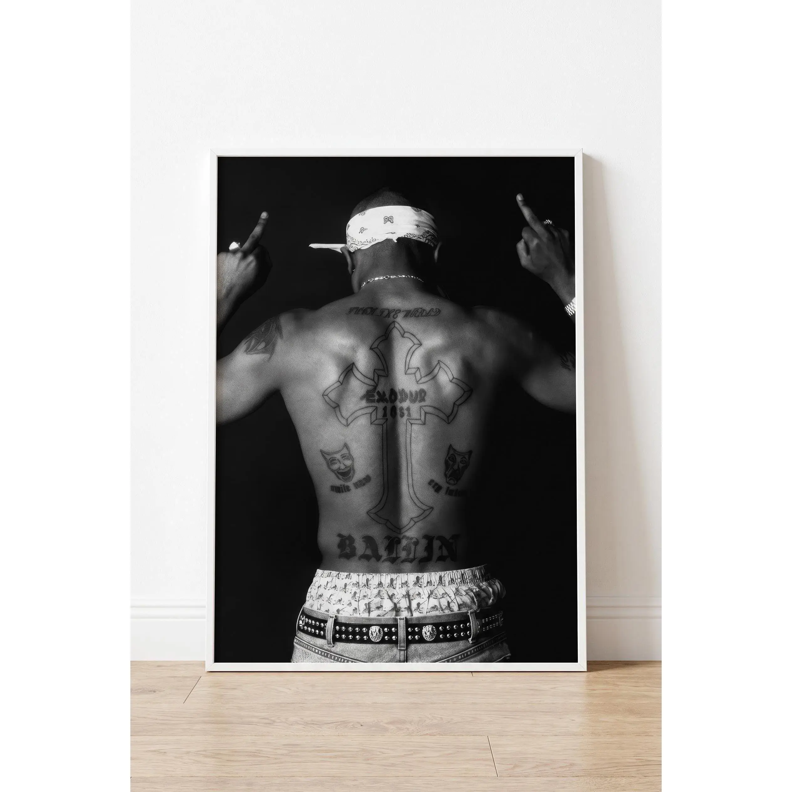 Tupac Poster | Hip Hop Wall Art Print | 90s Rap Bedroom Decor | Music Fan Gift | Unframed Poster Print