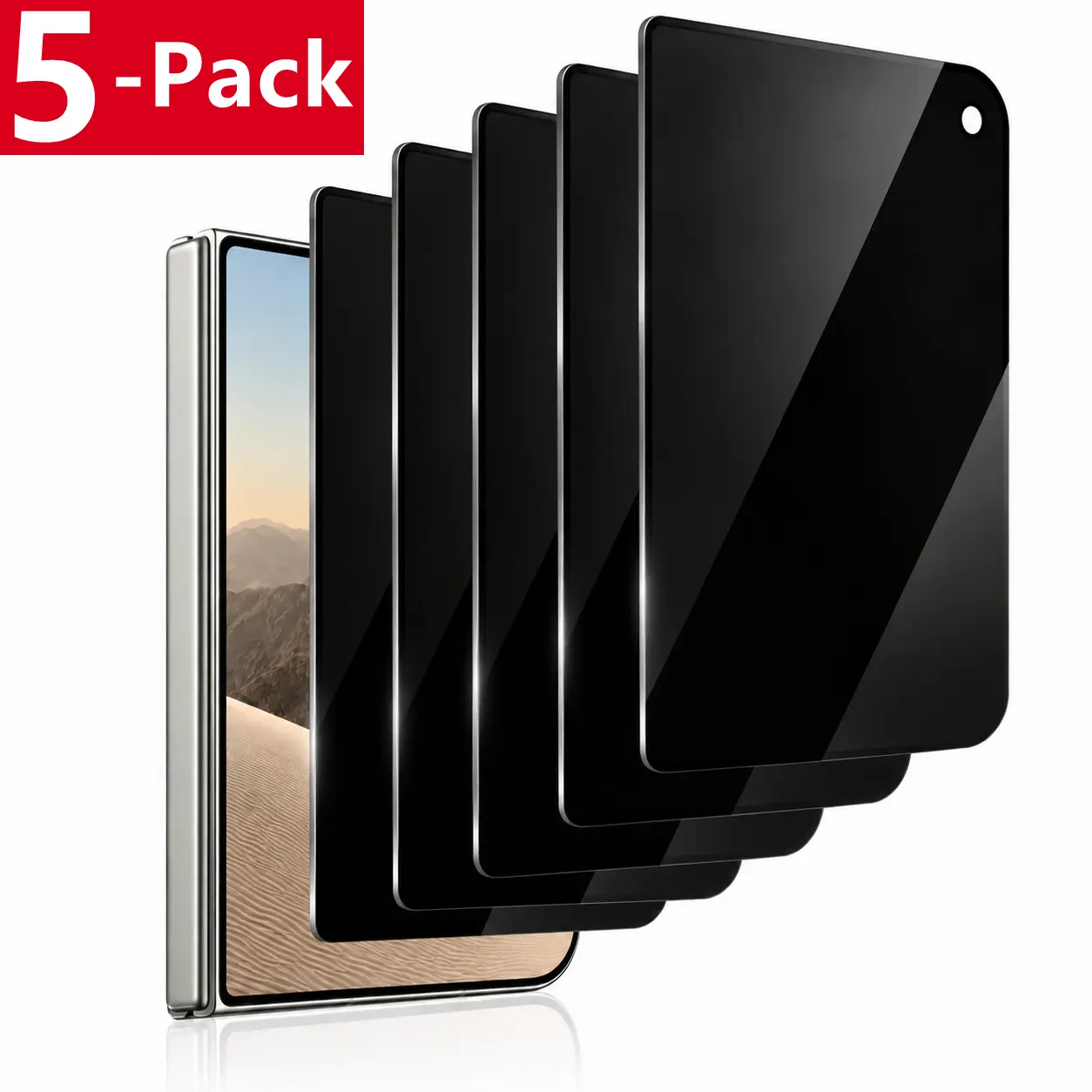 5 Pack Privacy Screen Protector for iPhone Duo Outer Screen, 9H Anti Spy Private Tempered Glass Film, Anti-Scratch