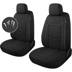 Caromop Breathable Car Seat Covers(For 2 Front Seats or For 5 Full Seats),3D Air Mesh Cloth Seat Covers for Cars, Split Bench Compatible Car Interior Covers, Universal Fit Most Car Sedan Truck