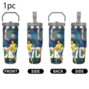 1pc 30oz 304 Stainless Steel Insulated Tumbler, Insulated Cups, Insulated Travel Drinkware - Cristiano Ronaldo theme painting design, Reusable Outdoor Travel Mug with Lid, Fits in Cup Holders, Durable, Gift for All Occasions, Suitble For Outdoor Camping