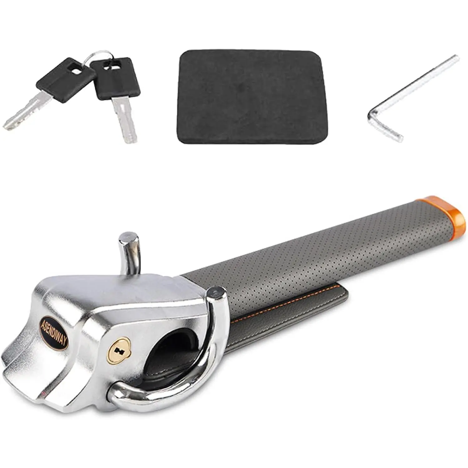 Steering Wheel Lock Universal Anti-Theft Device Heavy Duty Security Car Lock for Vehicle Auto Truck SUV Van with 2 Keys Gray