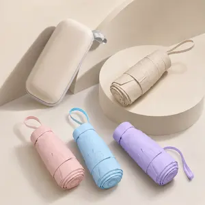 Compact Travel Umbrella, Mini Capsule Umbrella with UV Protection, Lightweight Folding Rain Umbrella for Backpack, Purse, Outdoor Trips and Daily Carry