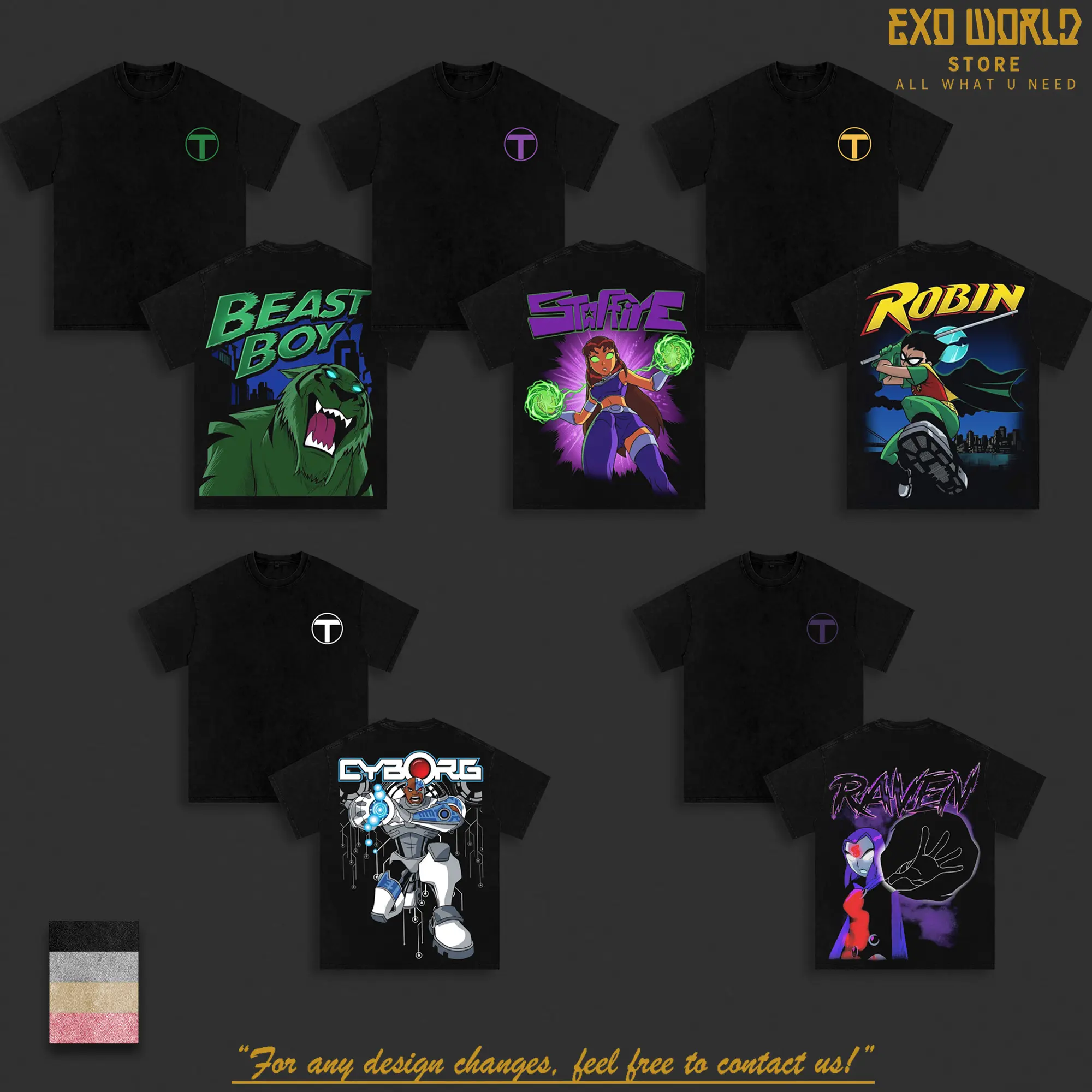 [Collection] 2000s Cartoon Hero Team Teen Titans 2026 Graphic Washed T-Shirt, Retro Animated Superhero Robin Cyborg Raven Starfire Beast Boy Streetwear Cotton Tee, Vintage Titans Team Apparel for Men Women Fan, Animation Comic Lover Shirt