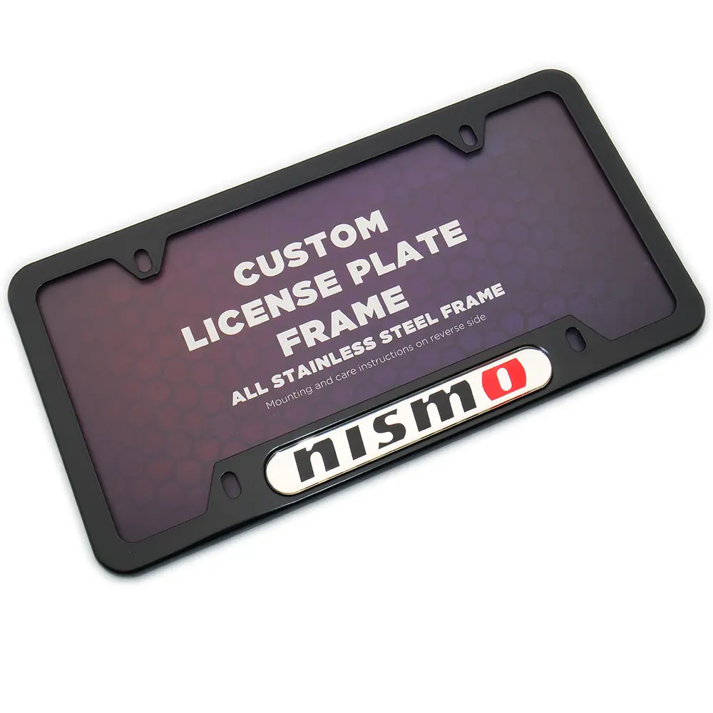 Black / Chrome Front or Rear Stainless Steel License Plate Frame Protect Cover Fit Nismo Car Decorate Accessories Gifts