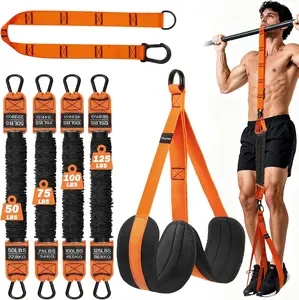 Pull Up Assistance Bands, 350lbs Heavy Duty Resistance Band for Pull Up, 4 Pull Up Bands with Two Foots Fabric Feet/Knee Rest, Adjustable Weight/Size Bands for Pull Up Assist for Strength Training