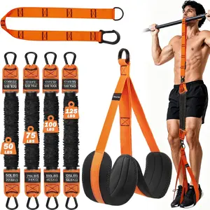 Pull Up Assistance Bands, 350lbs Heavy Duty Resistance Band for Pull Up, 4 Pull Up Bands with Two Foots Fabric Feet/Knee Rest, Adjustable Weight/Size Bands for Pull Up Assist for Strength Training