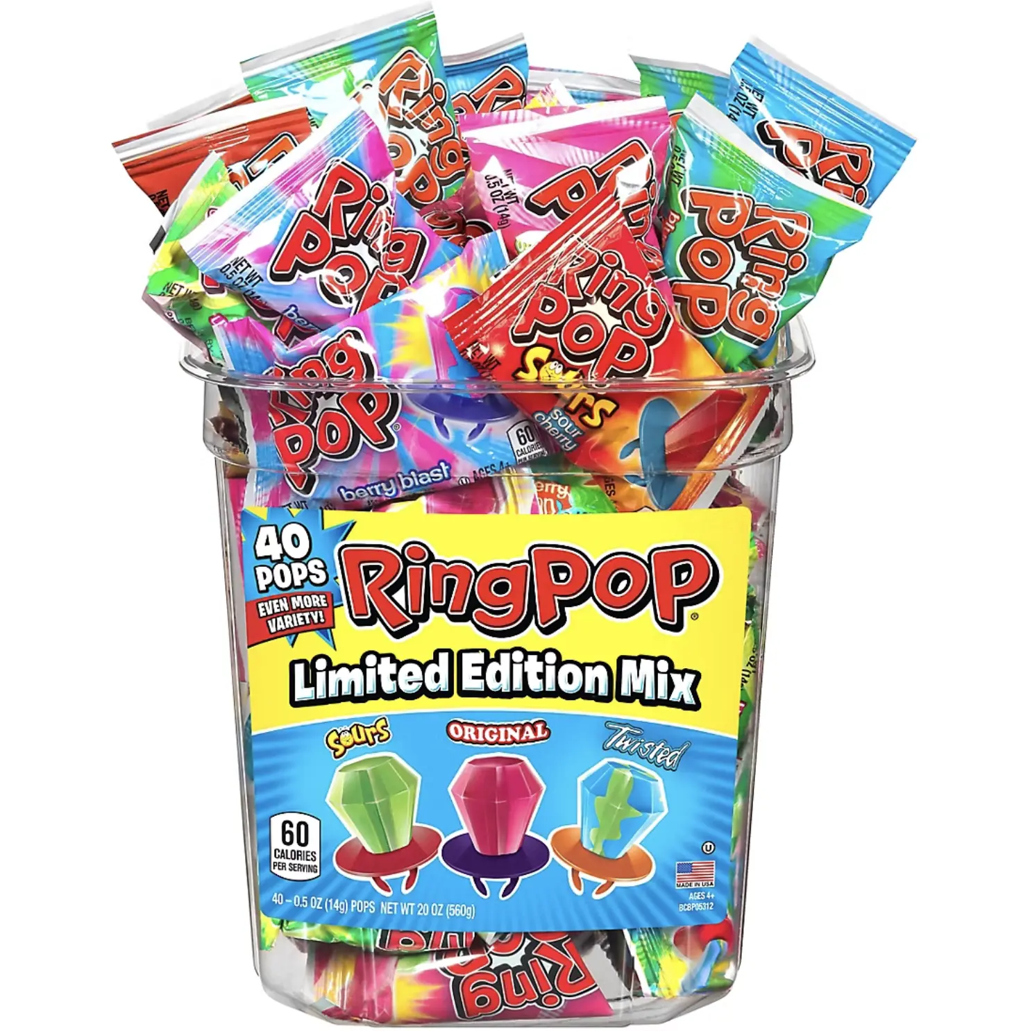 Ring Pops Variety Box, 40 ct