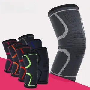 Sports knee pads, silicone anti-slip, four-way stretch nylon knitted protective gear, outdoor cycling and mountaineering knee sleeves