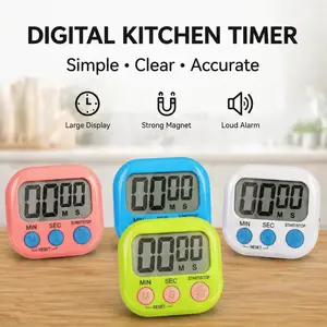 2 Pack Kitchen Digital Timers Magnetic Large Screen Easy Operation Includes AAA Batteries for Cooking Baking Classroom Teachers Kids