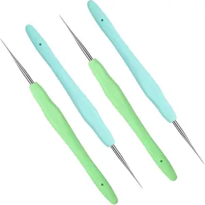 4 Pcs Dreadlock Crochet Hooks for Hair 0.5 mm 0.75 mm Dreadlock Crochet Needle Tools for Locs Braid Hair Weaving Craft Accessories