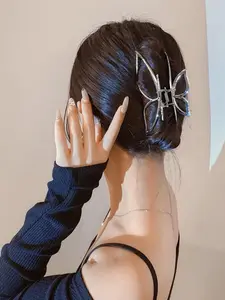 Women's Elegant Butterfly Design Hair Claw, Fashion Alloy Hair Claw for Daily Use, Temperament Hair Accessories, Flat Claw Clips