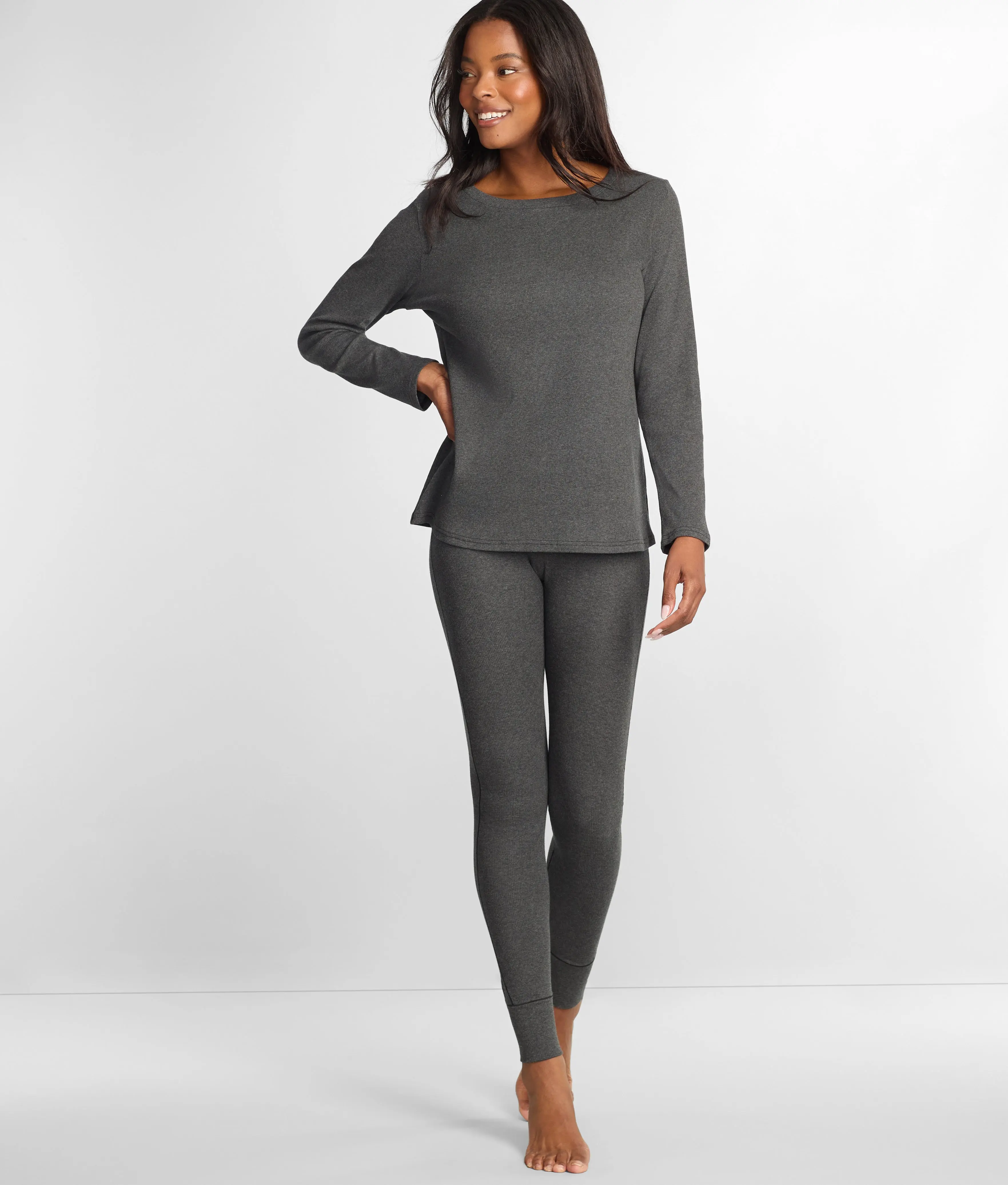 Ribbed Knit Pajama Set
