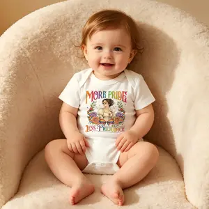 Baby girl romper pure cotton soft short sleeve abstract line detail daily wear