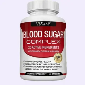 Blood Sugar Complex Nutritional Supplement with 20 Vitamins & Minerals, Natural Formula to Support Balanced Blood Glucose Levels & Full-Body Wellness, Daily Metabolic Health Support