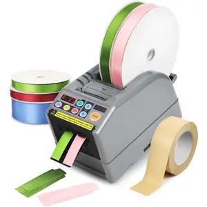 Ribbon Cutting Machine, Advanced Automatic Electric Tape Dispenser, 999mm Max Cut Length, Manual & Auto Modes, for Business, Schools, Restaurants, Factories, Warehouses & Home Use