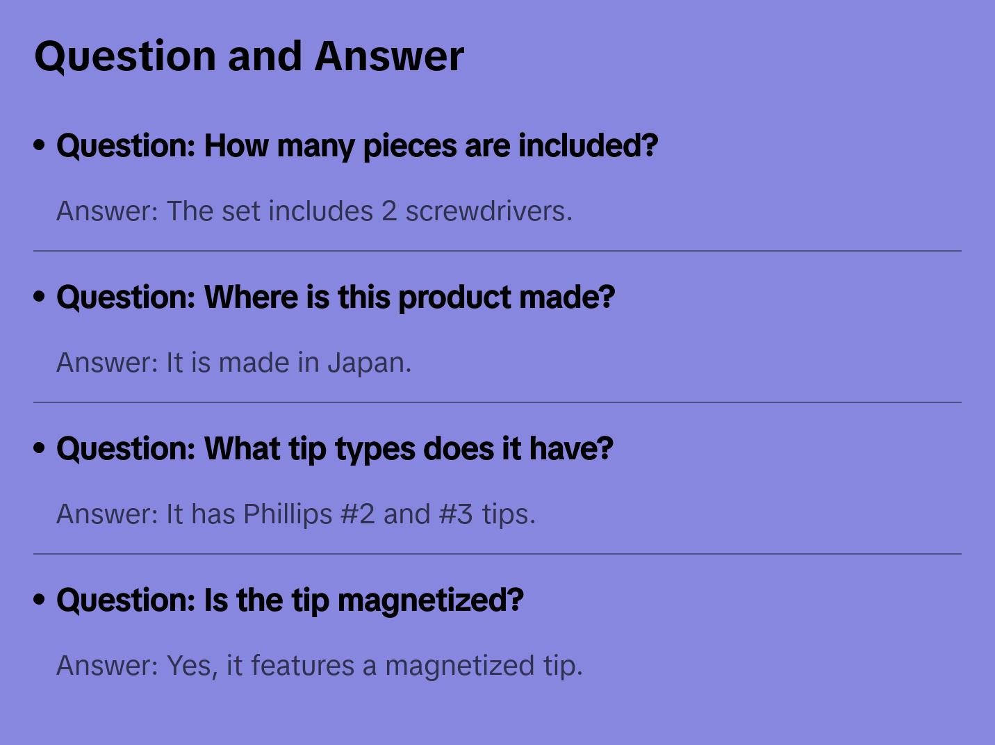 Vessel Tools 9802SC Megadora Impacta Screwdriver Set