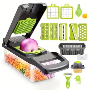Kitchen Must-Have! 16 in 1 Vegetable Chopper Dicer with Colander Basket#KitchenGadget #VegetableChopper #FoodChopper #SaladMaker #KitchenEssentials #DicerSlicer