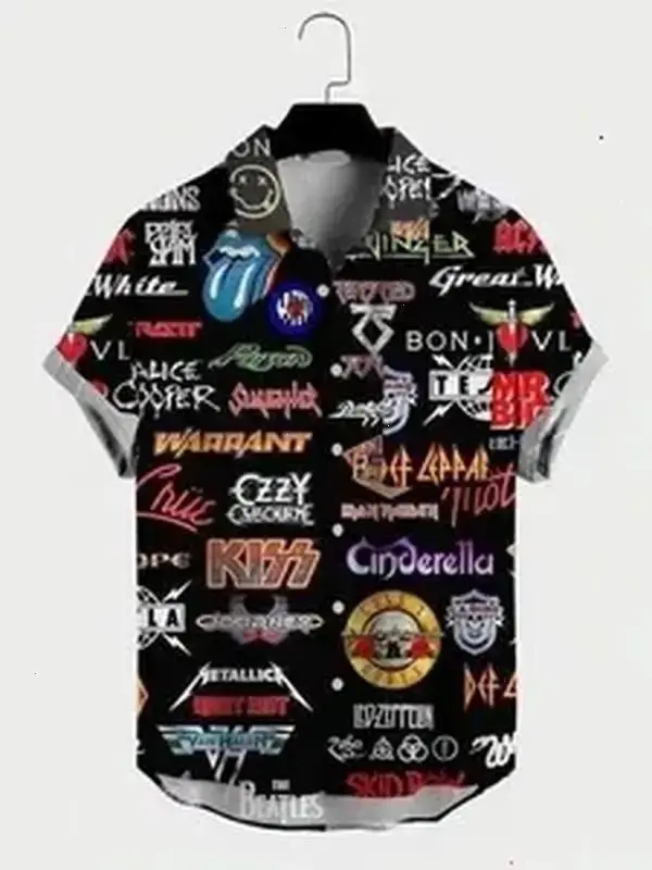80s Rock Band Hawaiian Shirt, retro throwback music shirt, vintage style